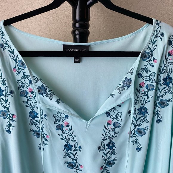 Lane Bryant, Size 24, Light Green/ Mint, Long Sleeve Top - Picture 2 of 7